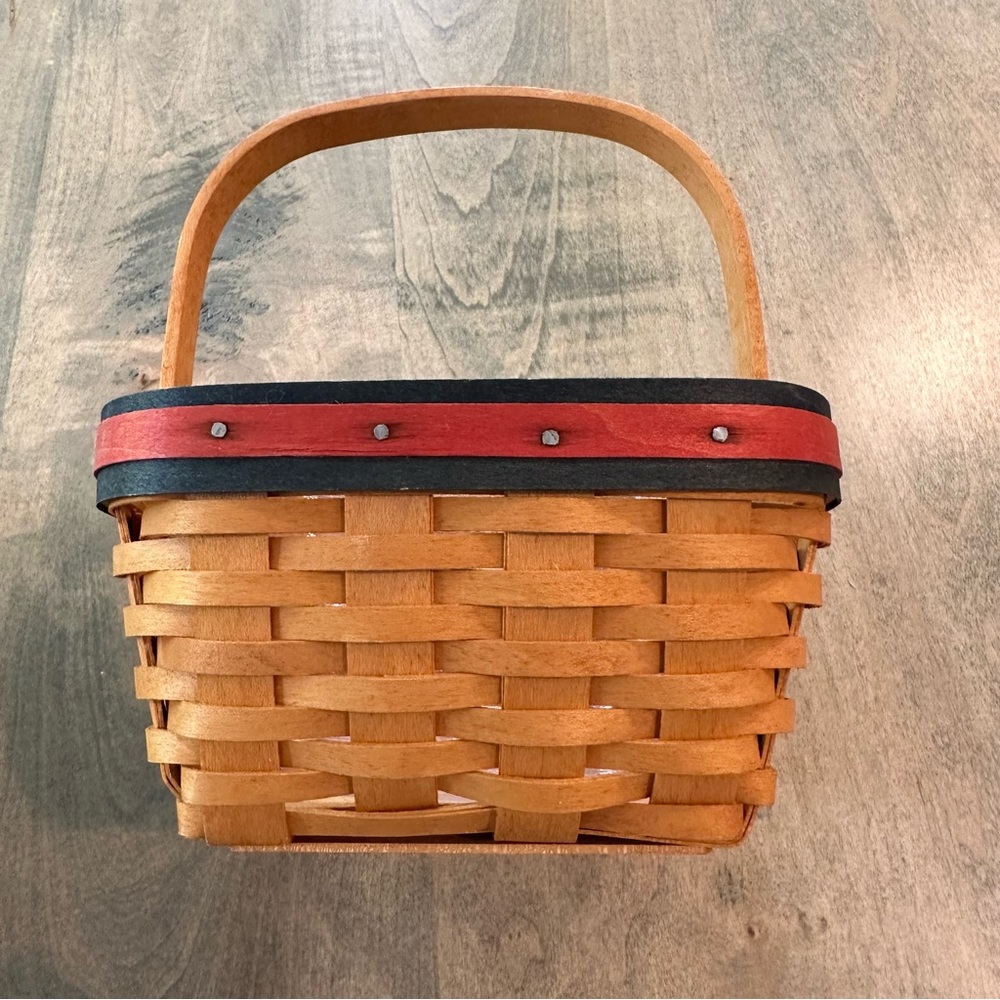 2001 Square Red and Black Lined Longaberger Basket